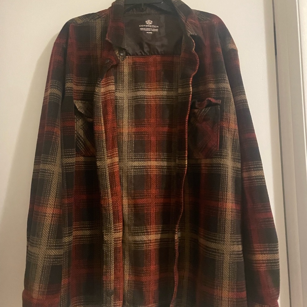 Men's Plaid Jacket - Red and Black
